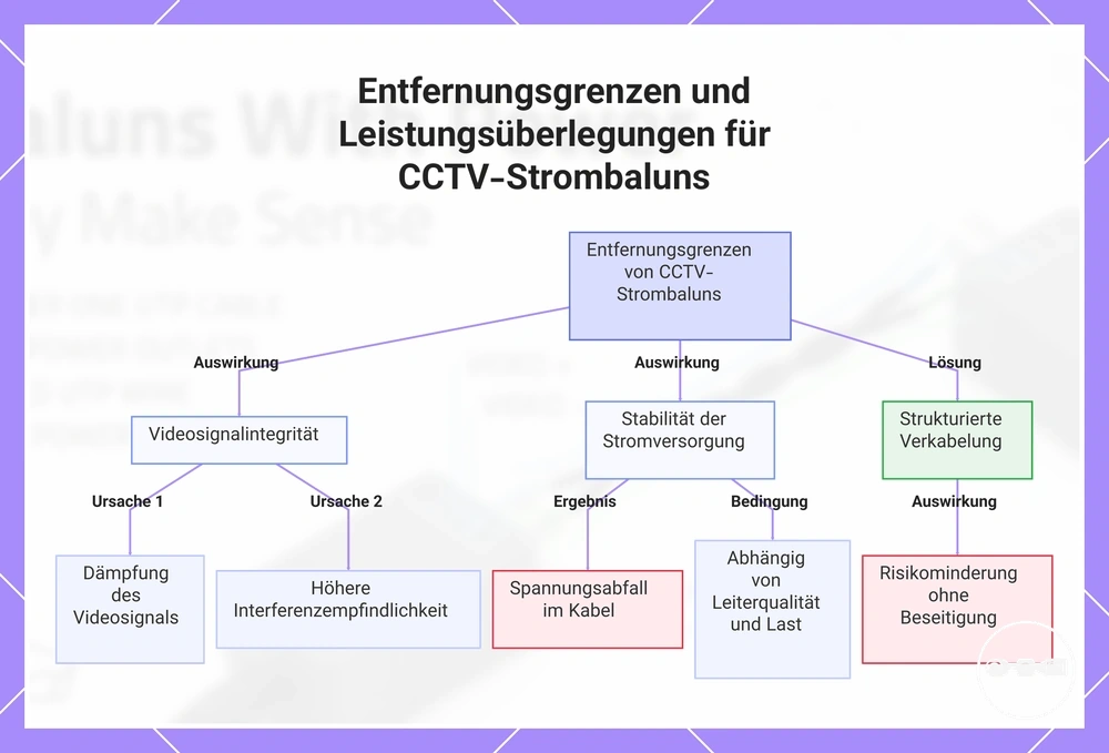 Entfernungsgrenzen und Leistungsüberlegungen für CCTV-Strombaluns