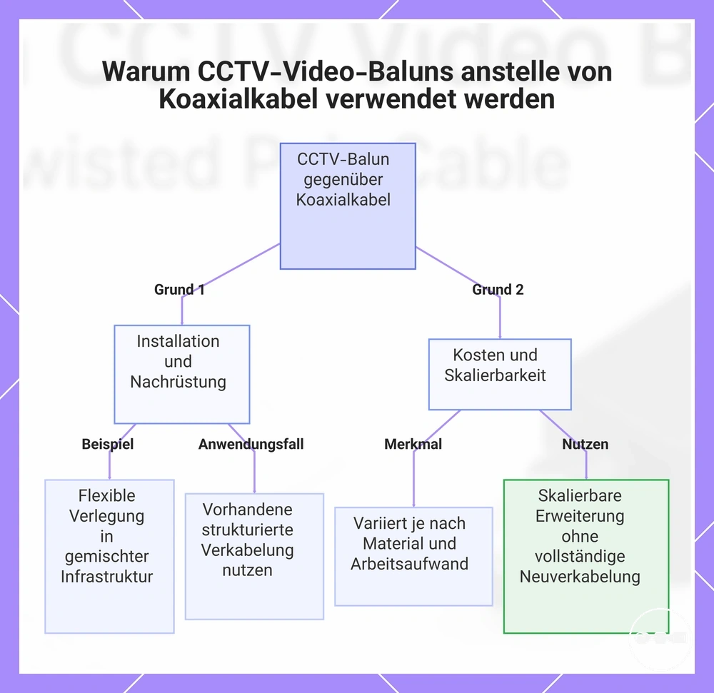 Warum CCTV-Video-Baluns anstelle von Koaxialkabel verwendet werden