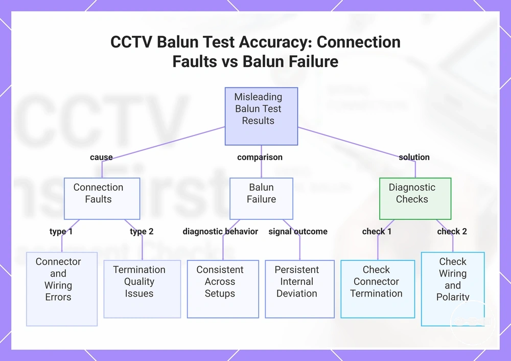 CCTV Balun Test Accuracy: Connection Faults vs Balun Failure