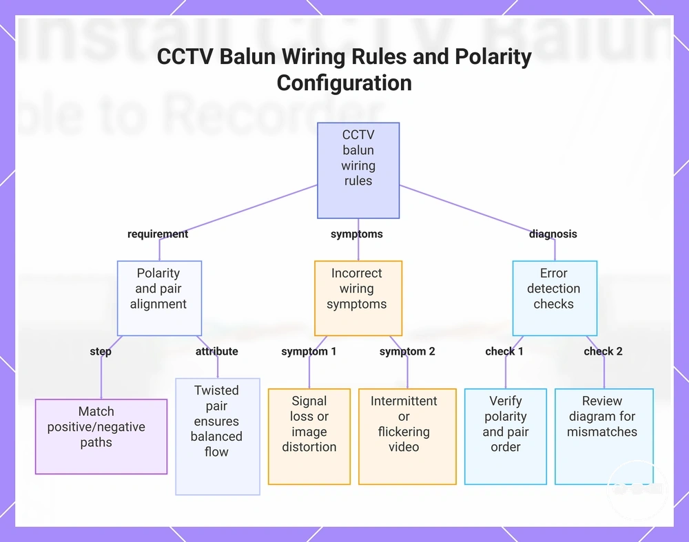 CCTV Balun Wiring Rules and Polarity Configuration