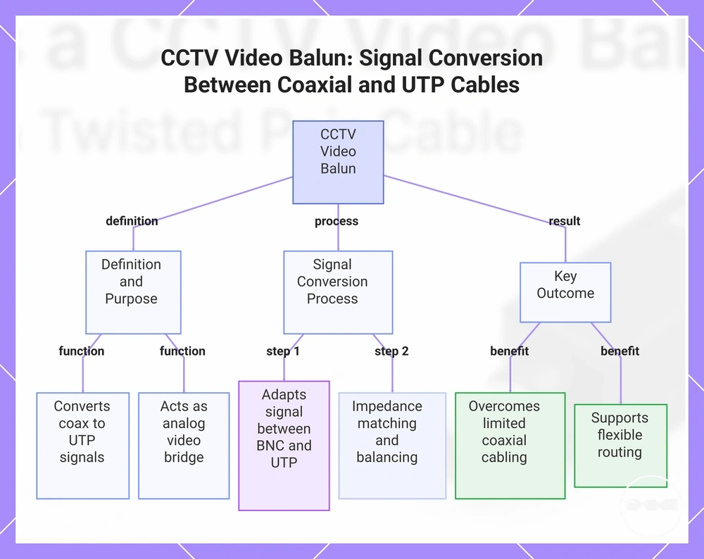 CCTV Video Balun: Signal Conversion Between Coaxial and UTP Cables