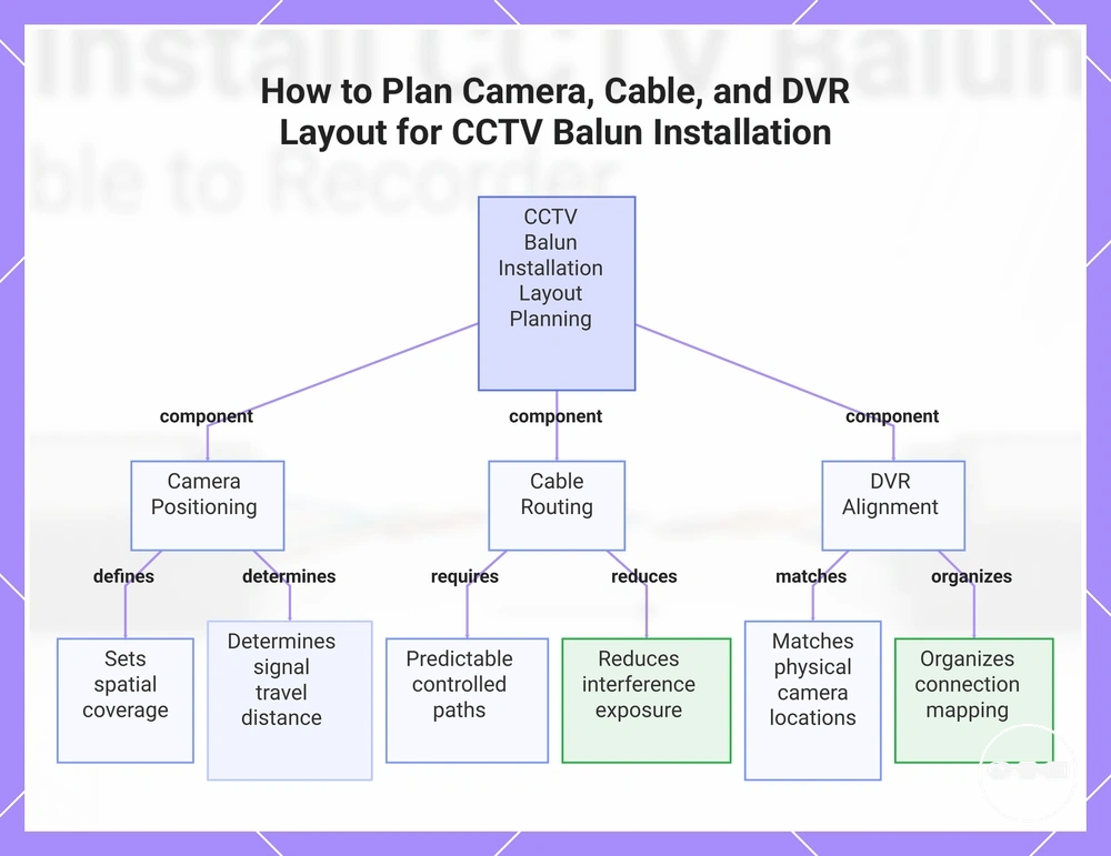 How to Plan Camera, Cable, and DVR Layout for CCTV Balun Installation