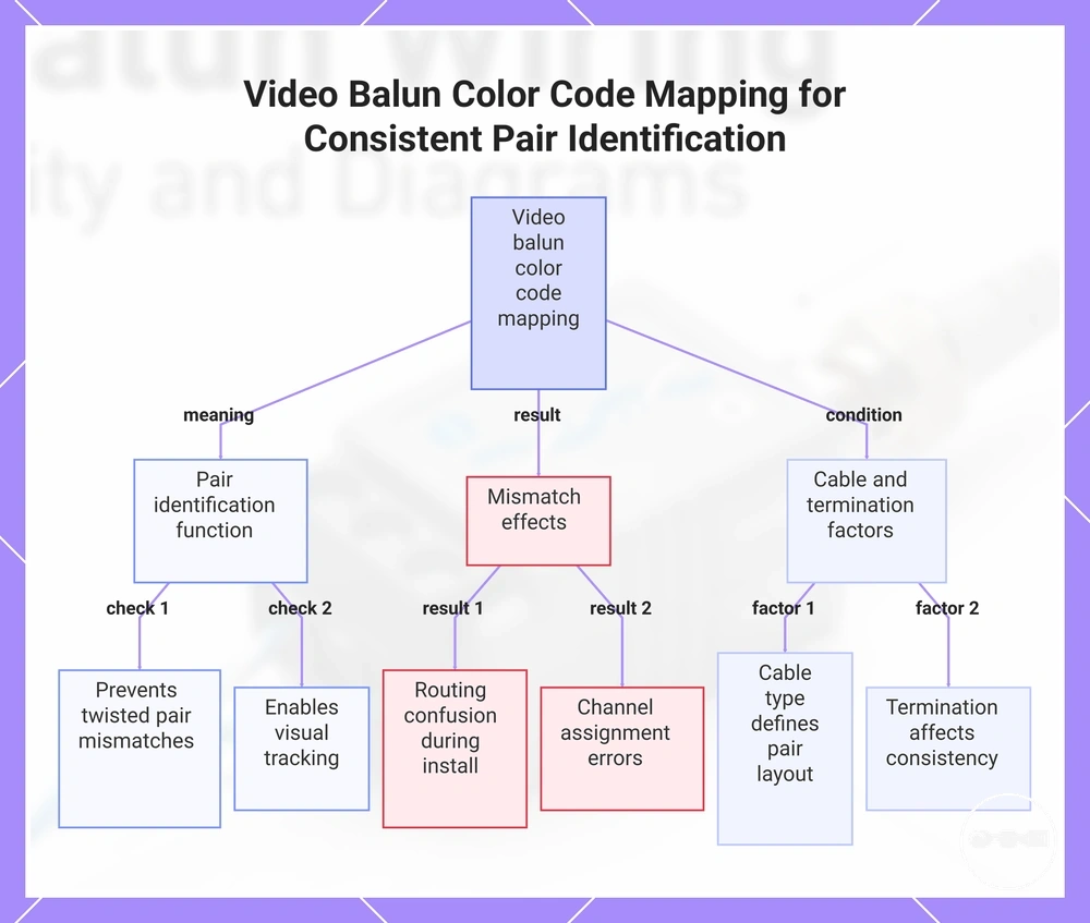 Video Balun Color Code Mapping for Consistent Pair Identification