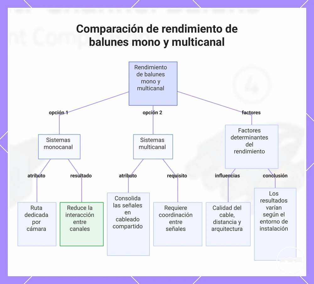 Comparación de rendimiento de balunes mono y multicanal