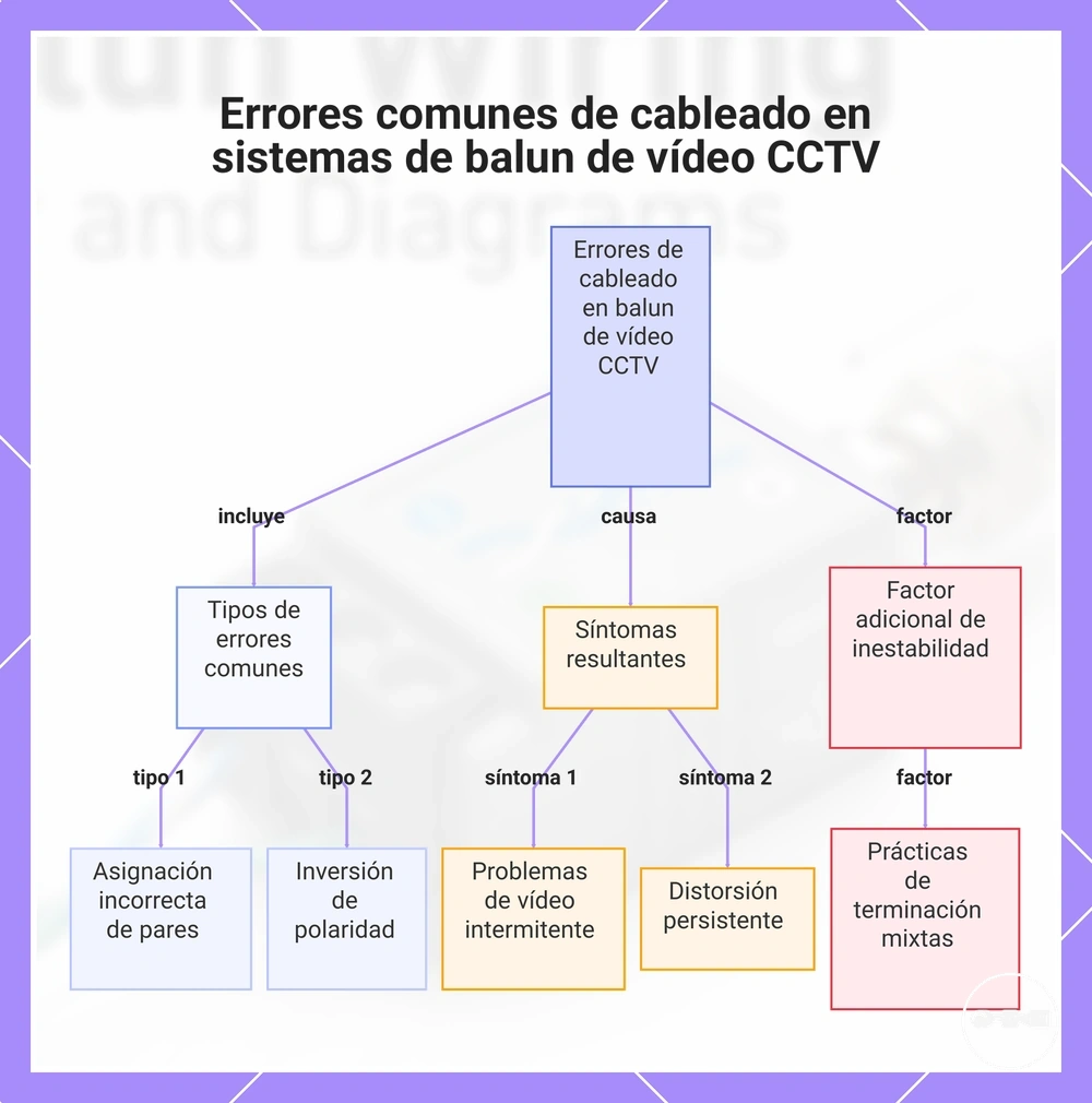 Errores comunes de cableado en sistemas de balun de vídeo CCTV