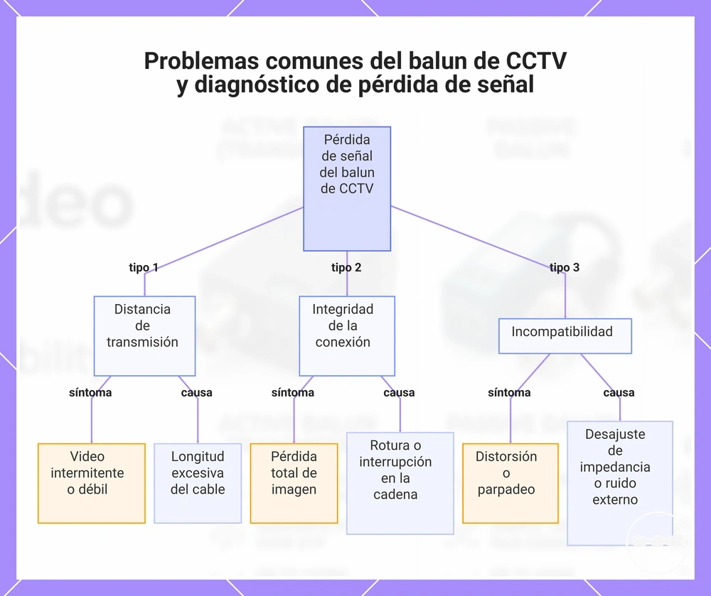 Problemas comunes del balun de CCTV y diagnóstico de pérdida de señal