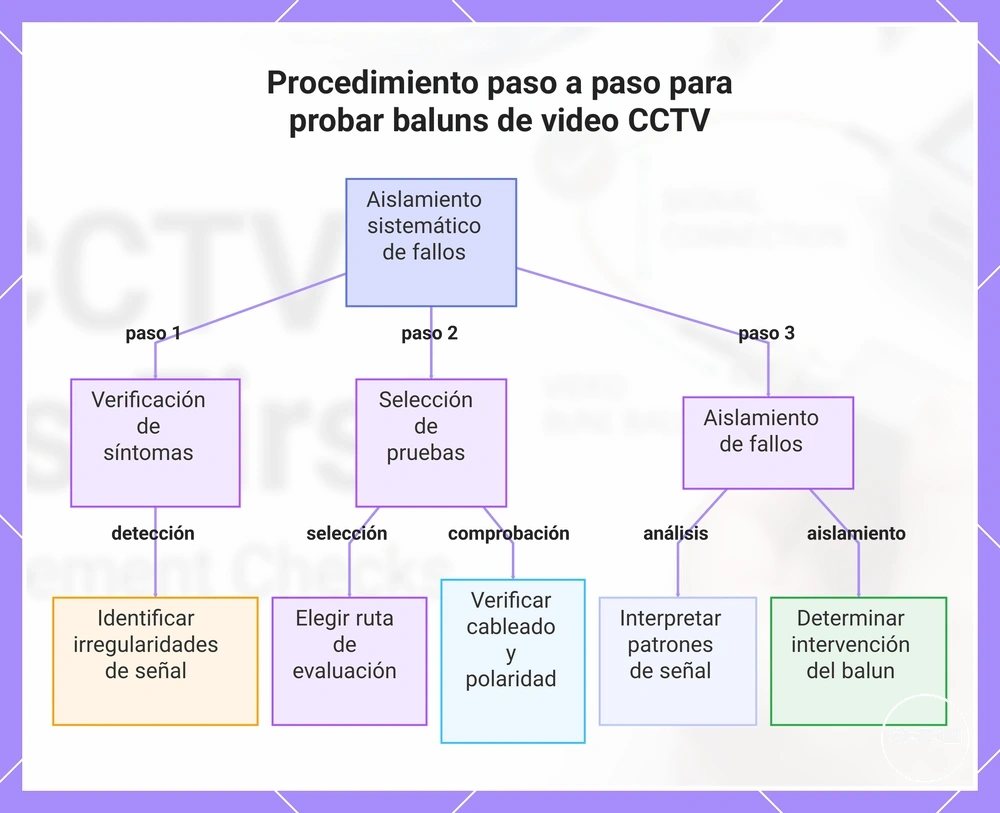 Procedimiento paso a paso para probar baluns de video CCTV