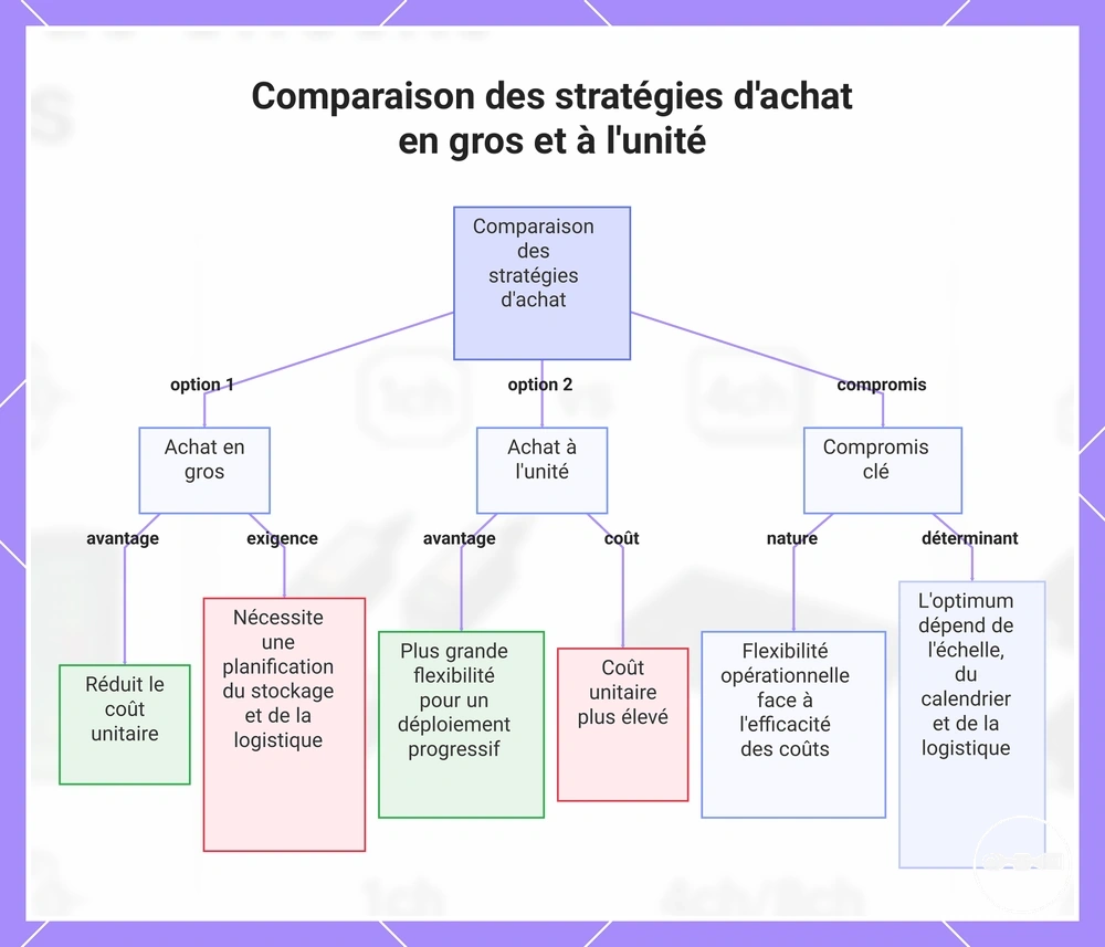 Comparaison des stratégies d'achat en gros et à l'unité