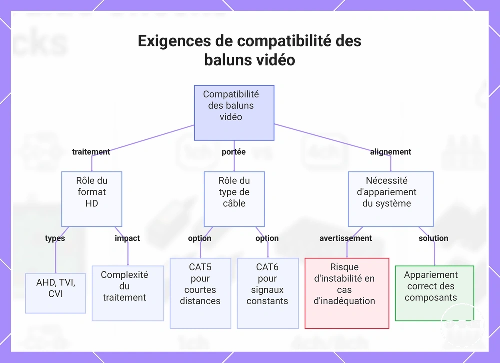 Exigences de compatibilité des baluns vidéo