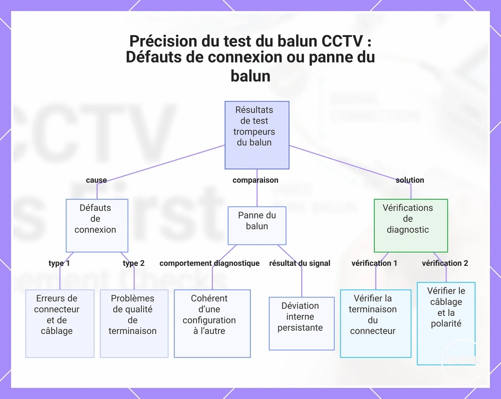 Précision du test du balun CCTV : Défauts de connexion ou panne du balun