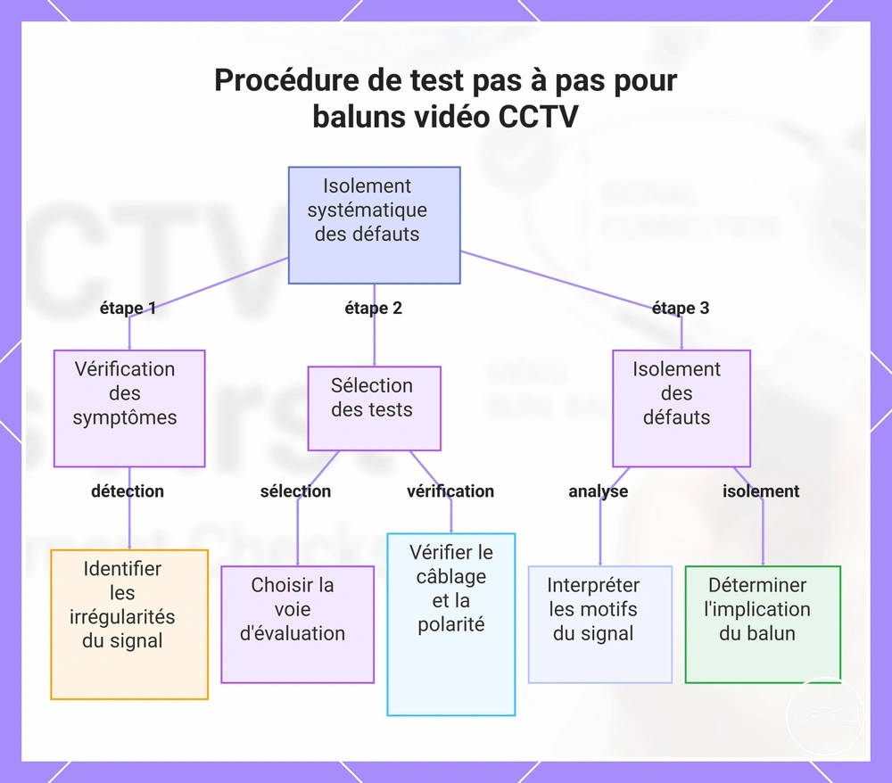 Procédure de test pas à pas pour baluns vidéo CCTV