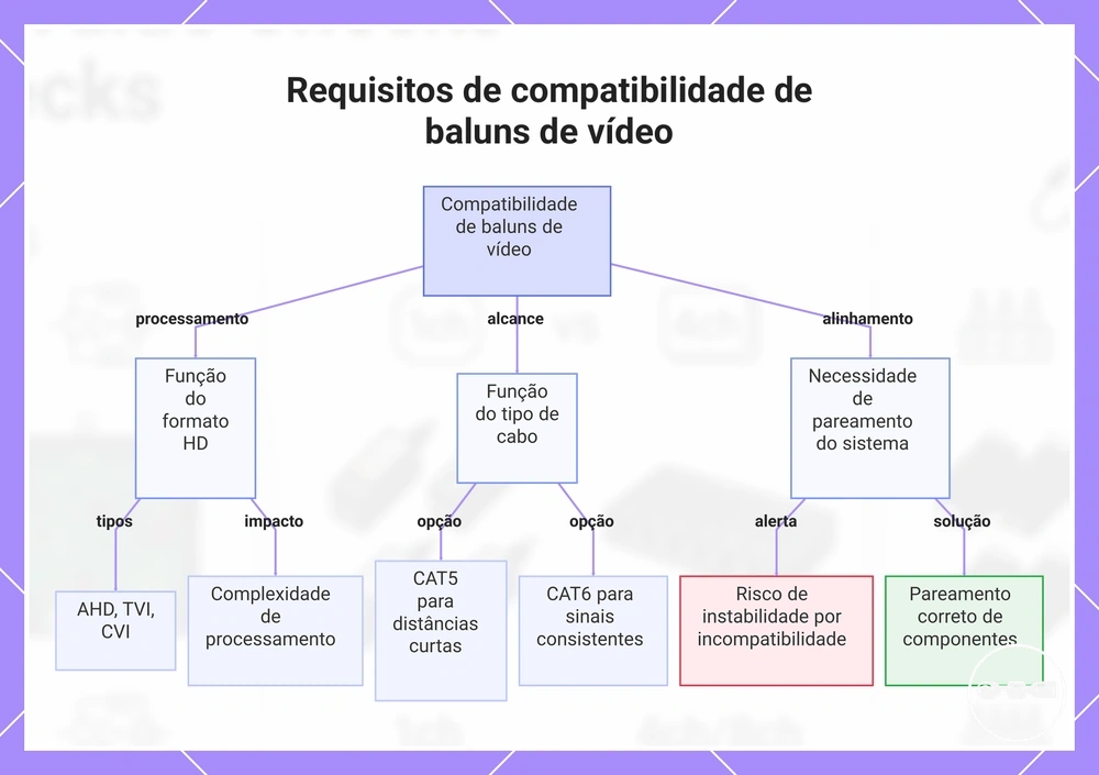 Requisitos de compatibilidade de baluns de vídeo